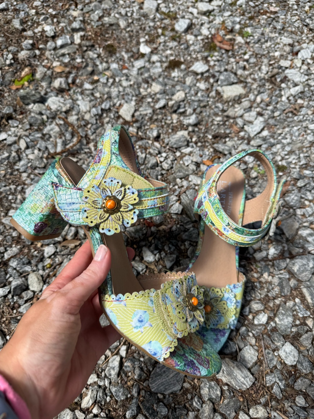 L'Artiste by Spring Step "Vogeush" floral heeled sandals